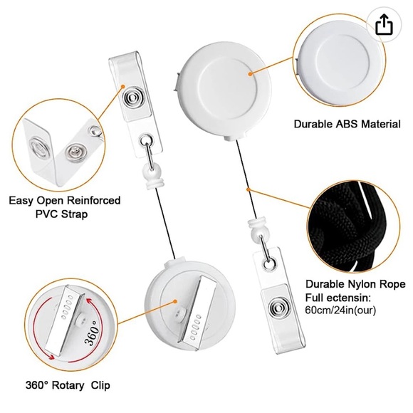 Retractable ID Name Badge Holder reel White w
Alligator Swivel Clip 4th of July - Picture 7 of 9